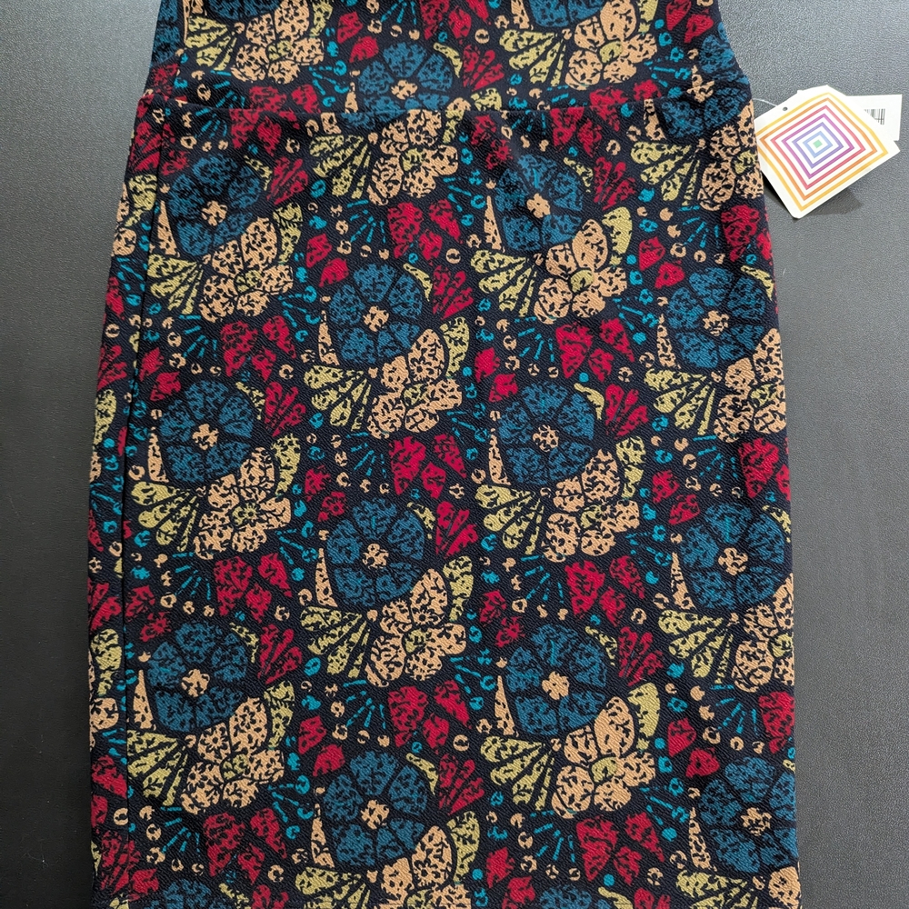 LuLaRoe Blue Pink Midi Pencil Skirt Casual